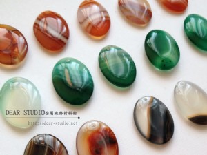 20*30*5mm 橢圓花紋瑪瑙(三色)